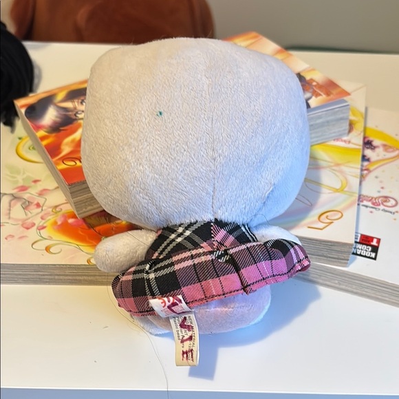 2010s Sanrio Hello Kitty Ty Cute Plush Toy with Pink Plaid Bow - Picture 2 of 2